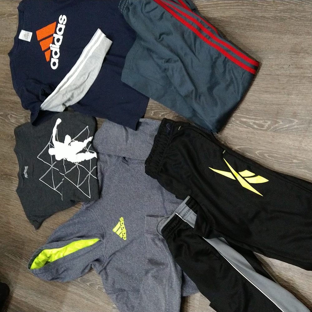 Boys lot of clothes pants shirts Adidas 10/12